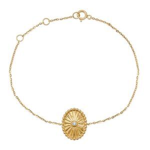 Orbit Diamond 14K (or 18k upon request) Yellow Gold Bangle Bracelet